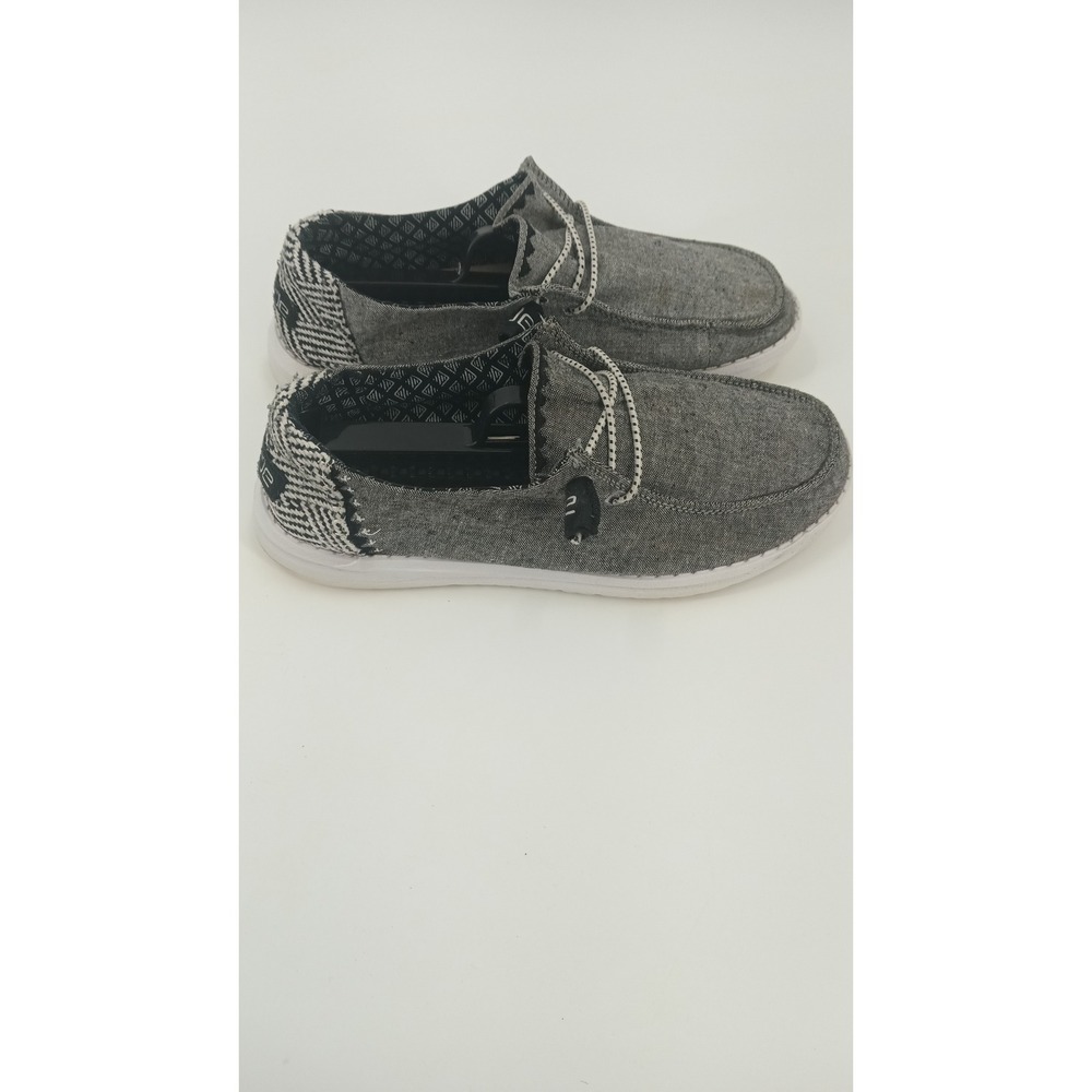 Hey Dude Wendy Chambray Onyx Grey Black Slip On Loafers Shoes Womens 7 121414203